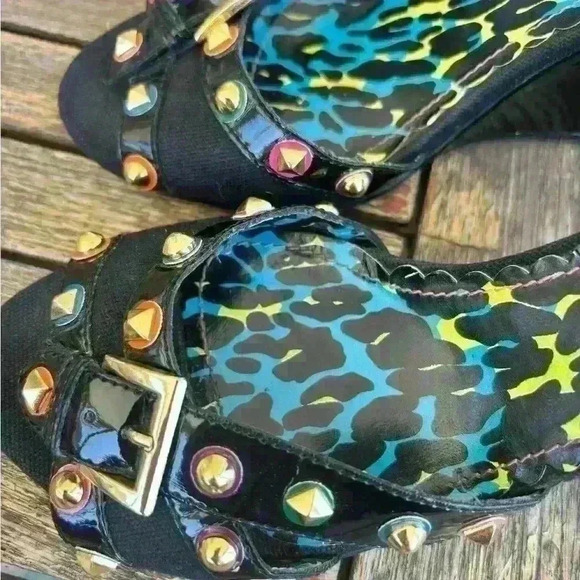 Betsey Johnson Betseyville wedge heels size 9.5 M- heel height 4” - Picture 3 of 12